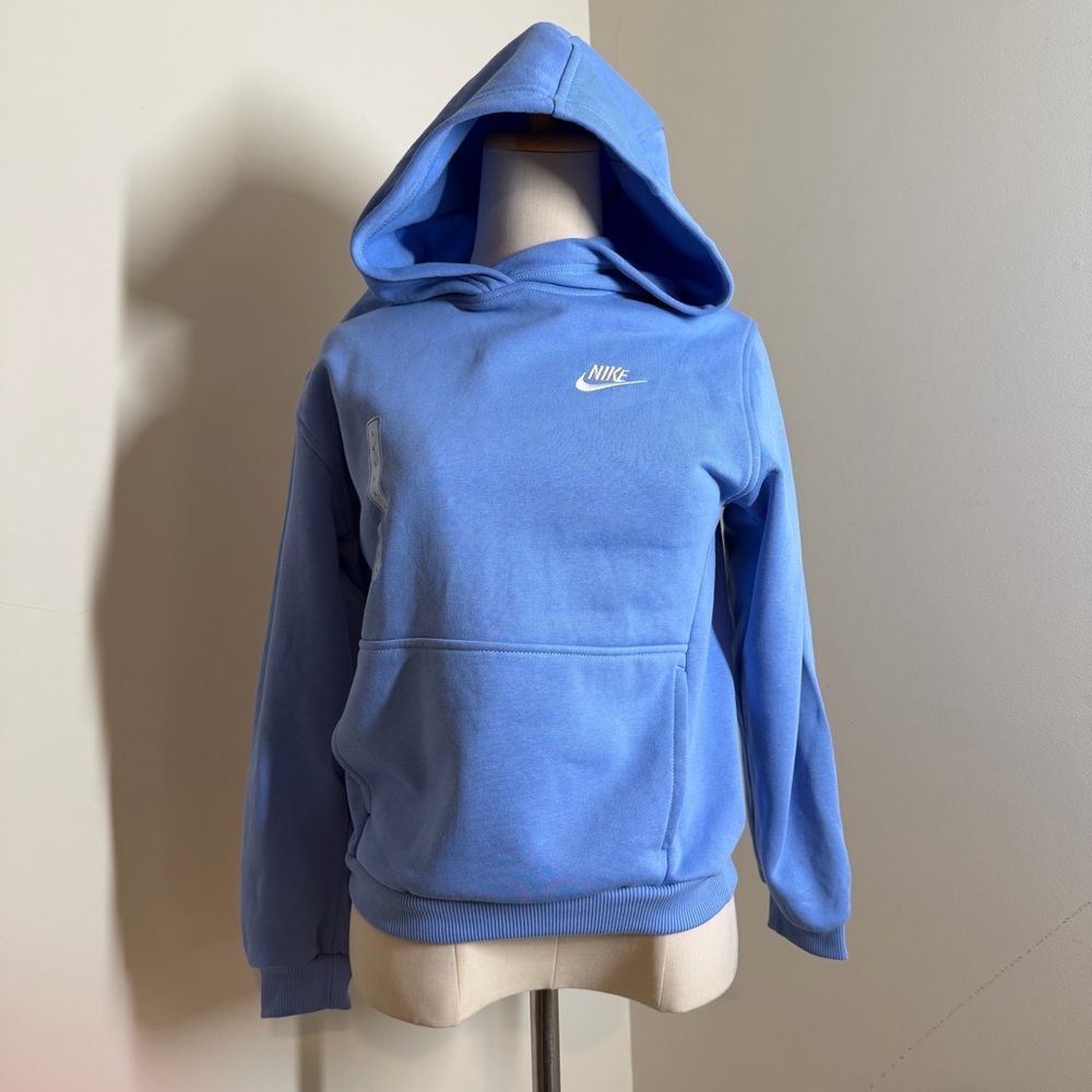 Nike Sportswear Club Boys Lt Blue - L - Fleece Pullover Hoodie Sweatshirt NEW!